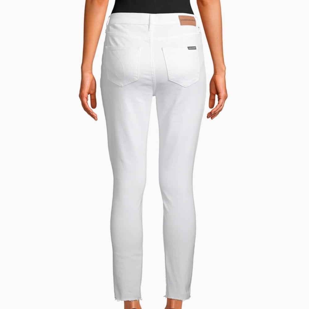CK SKINNY HIGH RISE RAW-HEM DENIM ANKLE JEANS - Picture 2 of 3